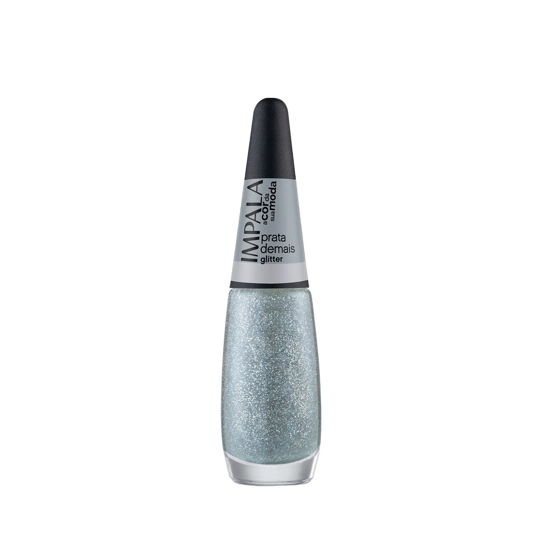 Esmalte Impala Glitter A Cor da Sua Moda Prata Demais